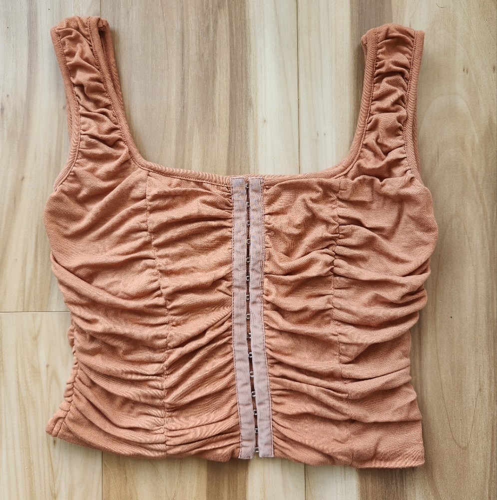 Rouched Orange Scoopneck